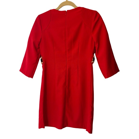 Karta Red Mini Dress with Embellished Waist - Picture 5 of 6